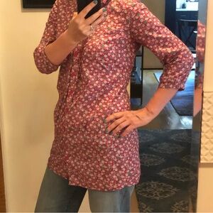 Boden Floral Pink Tunic Top